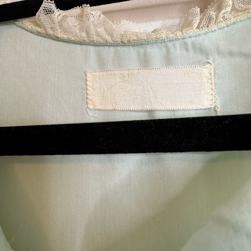 Vintage Light Blue Floral Embroidered Lace Trim Nightgown Dress - Picture 12 of 13